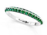 White gold Double Row Pavé Round Emerald Eternity Band with Channel Setting_31