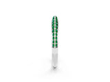 White gold Double Row Pavé Round Emerald Eternity Band with Channel Setting_32