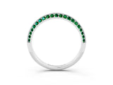 White gold Double Row Pavé Round Emerald Eternity Band with Channel Setting_33