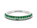 White gold Double Row Pavé Round Emerald Eternity Band with Channel Setting_6