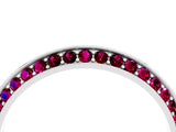 White gold Double Row Pavé Round Garnet Eternity Band with Channel Setting_10