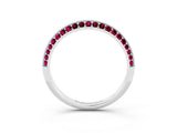 White gold Double Row Pavé Round Garnet Eternity Band with Channel Setting_21