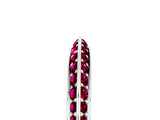 White gold Double Row Pavé Round Garnet Eternity Band with Channel Setting_22
