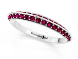 White gold Double Row Pavé Round Garnet Eternity Band with Channel Setting_30