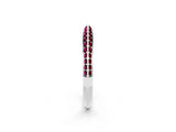 White gold Double Row Pavé Round Garnet Eternity Band with Channel Setting_31