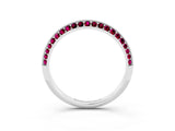 White gold Double Row Pavé Round Garnet Eternity Band with Channel Setting_32