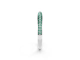 White gold Double Row Pavé Round Green Sapphire Eternity Band with Channel Setting_14