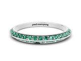 White gold Double Row Pavé Round Green Sapphire Eternity Band with Channel Setting_18