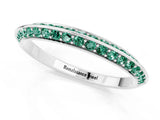 White gold Double Row Pavé Round Green Sapphire Eternity Band with Channel Setting_19