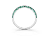White gold Double Row Pavé Round Green Sapphire Eternity Band with Channel Setting_21