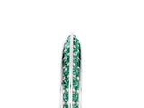 White gold Double Row Pavé Round Green Sapphire Eternity Band with Channel Setting_23