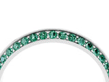 White gold Double Row Pavé Round Green Sapphire Eternity Band with Channel Setting_34