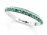 White gold Double Row Pavé Round Green Sapphire Eternity Band with Channel Setting_7
