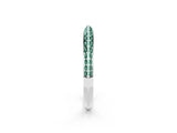 White gold Double Row Pavé Round Green Sapphire Eternity Band with Channel Setting_8