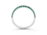 White gold Double Row Pavé Round Green Sapphire Eternity Band with Channel Setting_9