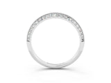 White gold Double Row Pavé Round Moissanite Eternity Band with Channel Setting_21
