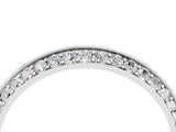 White gold Double Row Pavé Round Moissanite Eternity Band with Channel Setting_22