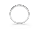 White gold Double Row Pavé Round Moissanite Eternity Band with Channel Setting_33