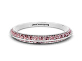 White gold Double Row Pavé Round Morganite Eternity Band with Channel Setting_12