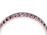 White gold Double Row Pavé Round Morganite Eternity Band with Channel Setting_16