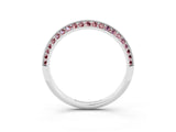 White gold Double Row Pavé Round Morganite Eternity Band with Channel Setting_21