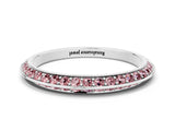 White gold Double Row Pavé Round Morganite Eternity Band with Channel Setting_30