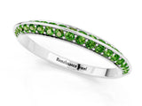 White gold Double Row Pavé Round Peridot Eternity Band with Channel Setting_14