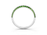White gold Double Row Pavé Round Peridot Eternity Band with Channel Setting_16