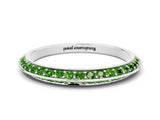 White gold Double Row Pavé Round Peridot Eternity Band with Channel Setting_6