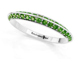 White gold Double Row Pavé Round Peridot Eternity Band with Channel Setting_7