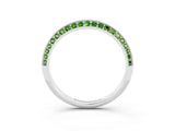 White gold Double Row Pavé Round Peridot Eternity Band with Channel Setting_9