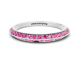 White gold Double Row Pavé Round Pink Sapphire Eternity Band with Channel Setting_37