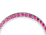 White gold Double Row Pavé Round Pink Sapphire Eternity Band with Channel Setting_41