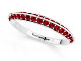 White gold Double Row Pavé Round Ruby Eternity Band with Channel Setting_13