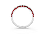 White gold Double Row Pavé Round Ruby Eternity Band with Channel Setting_18