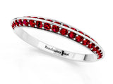 White gold Double Row Pavé Round Ruby Eternity Band with Channel Setting_28