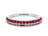 White gold Double Row Pavé Round Ruby Eternity Band with Channel Setting_6