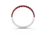 White gold Double Row Pavé Round Ruby Eternity Band with Channel Setting_9