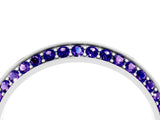 White gold Double Row Pavé Round Tanzanite Eternity Band with Channel Setting_10