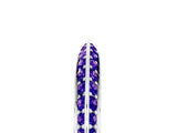 White gold Double Row Pavé Round Tanzanite Eternity Band with Channel Setting_11
