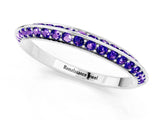 White gold Double Row Pavé Round Tanzanite Eternity Band with Channel Setting_13