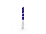 White gold Double Row Pavé Round Tanzanite Eternity Band with Channel Setting_20