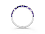White gold Double Row Pavé Round Tanzanite Eternity Band with Channel Setting_21