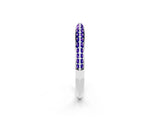 White gold Double Row Pavé Round Tanzanite Eternity Band with Channel Setting_32