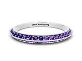 White gold Double Row Pavé Round Tanzanite Eternity Band with Channel Setting_6