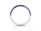 White gold Double Row Pavé Round Tanzanite Eternity Band with Channel Setting_9