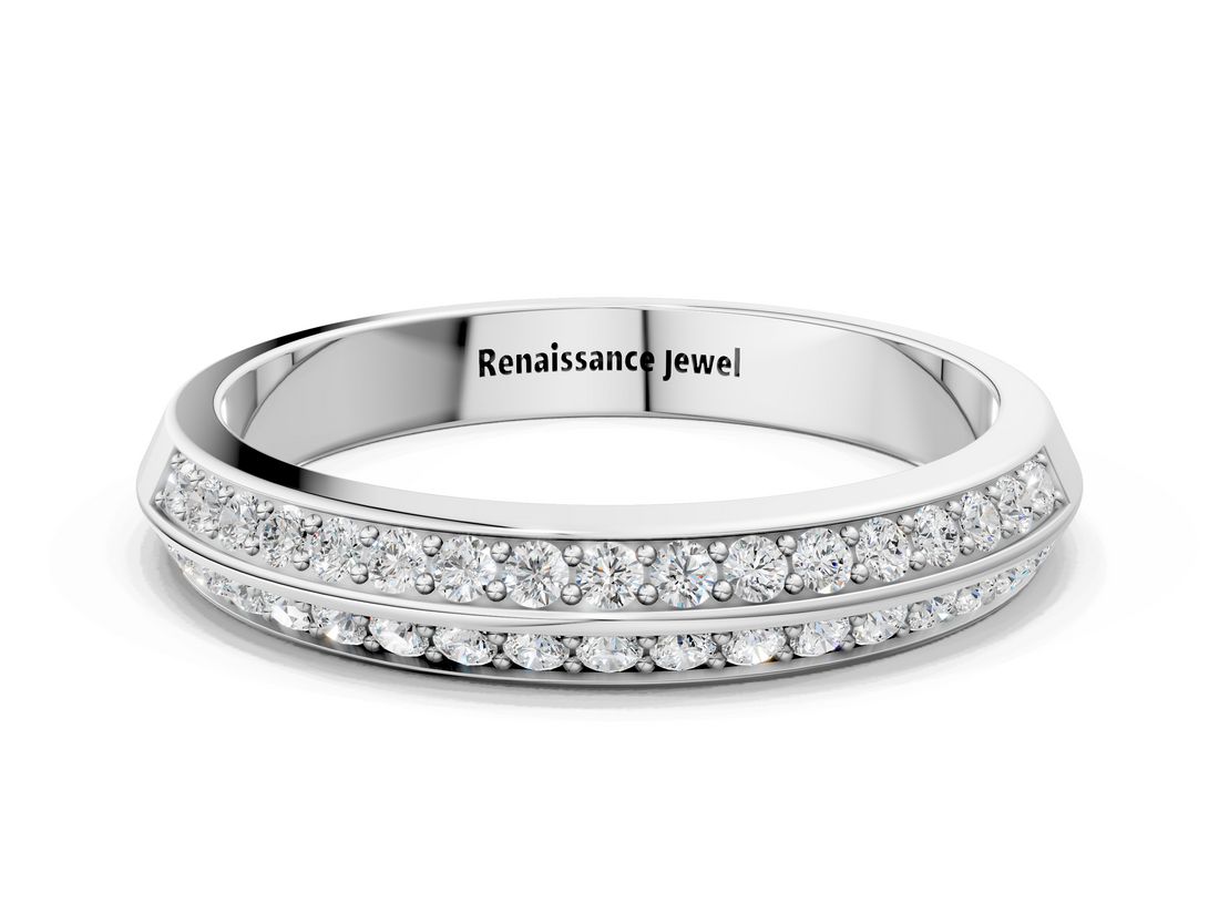 White gold Double Row Round Diamond Channel Set Eternity Band_29