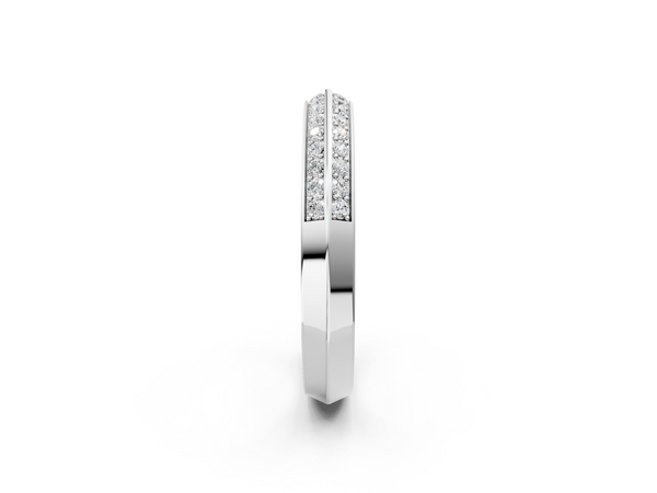 White gold Double Row Round Diamond Channel Set Eternity Band