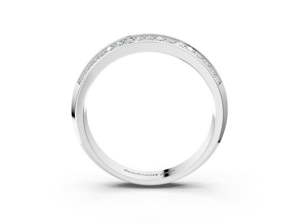 White gold Double Row Round Diamond Channel Set Eternity Band