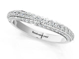 White gold Double Row Round Diamond Pavé Curved Band_3